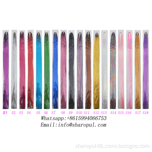Hair Tinsel  Glitter Extensions 18 Colors Set Shiny Fairy Hair Dazzle Glitter Hair Extensions